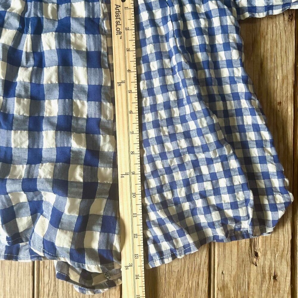 NWOT Talulah Wrap Gingham Romper Shorts Blue V Neck Short Sleeve Boho Sz Small - Picture 10 of 13